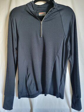 Oobe Hydrovent Pullover Mens XL Gray Black 1/4 Zip Performance Athleticwear